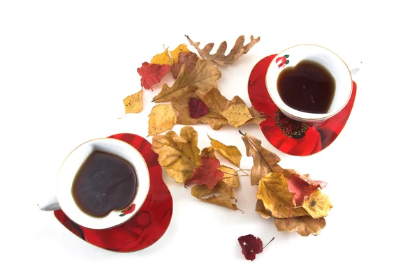 Autumn tea-drinking — Stock Photo, Image