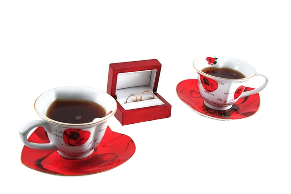 Чай и кольца — стоковое фото
