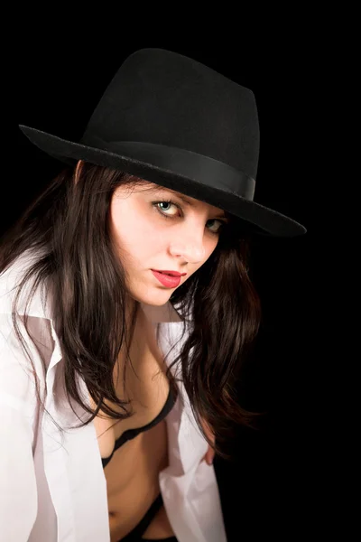 Chica en sombrero — Foto de Stock