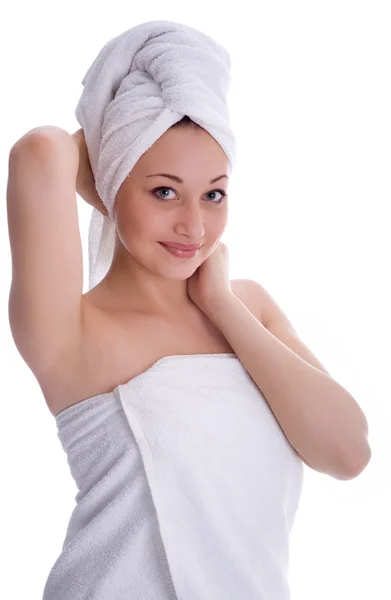 Meisje met handdoek — Stockfoto