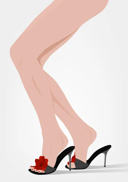 Weibliche Füße — Stockvektor