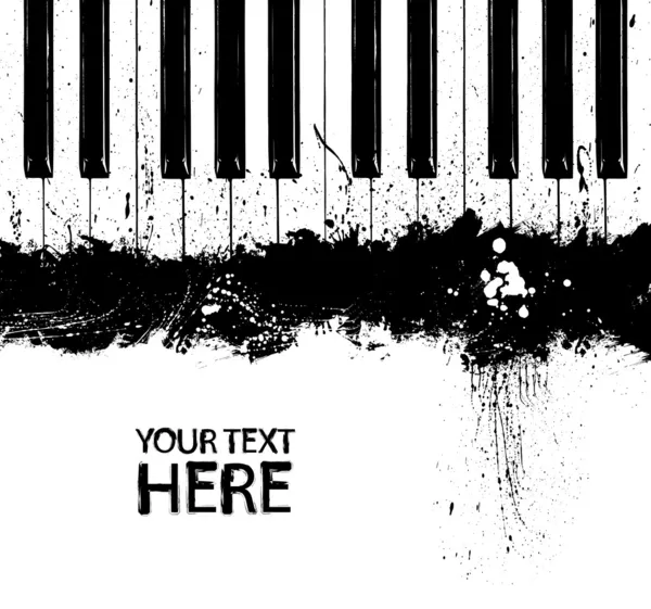 Grunge 脏钢琴键 — 图库矢量图片