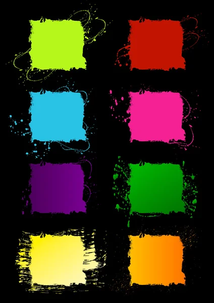 Grunge cadres carrés — Image vectorielle