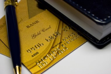 Gold bank card clipart