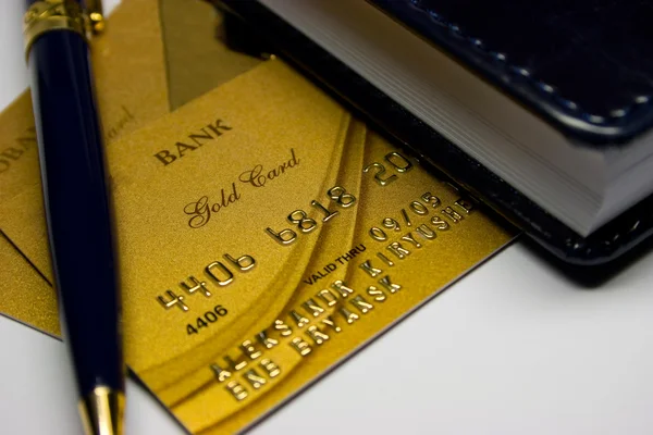 Guld bankkort — Stockfoto