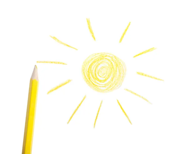 Lápiz amarillo, el sol — Foto de Stock