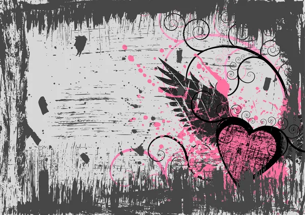 Grunge fond de coeur — Image vectorielle