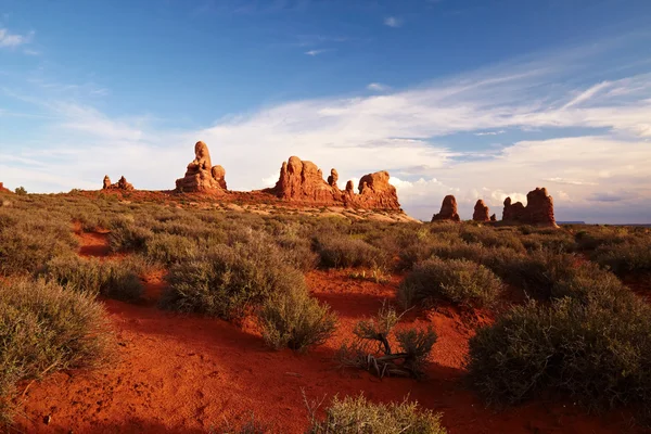 Rode woestijn bij zonsondergang — Stockfoto