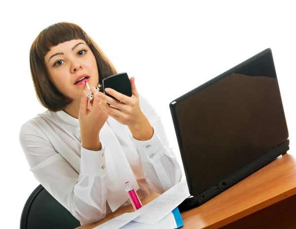 Brunette at work — Stock Photo, Image