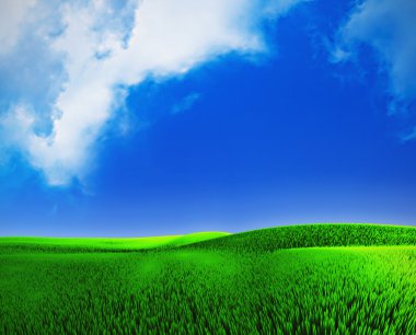 Landscape with a cloudly sky clipart