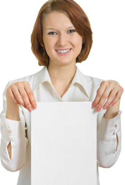 Girl with white paper