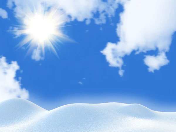太陽と冬の風景 — ストック写真
