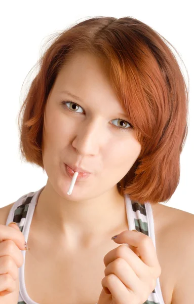 Beautiful girl with the lollipop — Stock Photo, Image