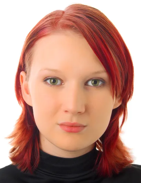 Porträt eines jungen Mädchens auf Weiß — Stockfoto