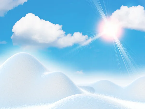 Landskap med blåser snö — Stockfoto