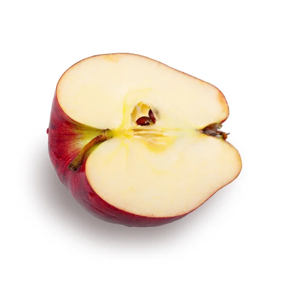 Parte de la manzana roja sobre blanco — Foto de Stock