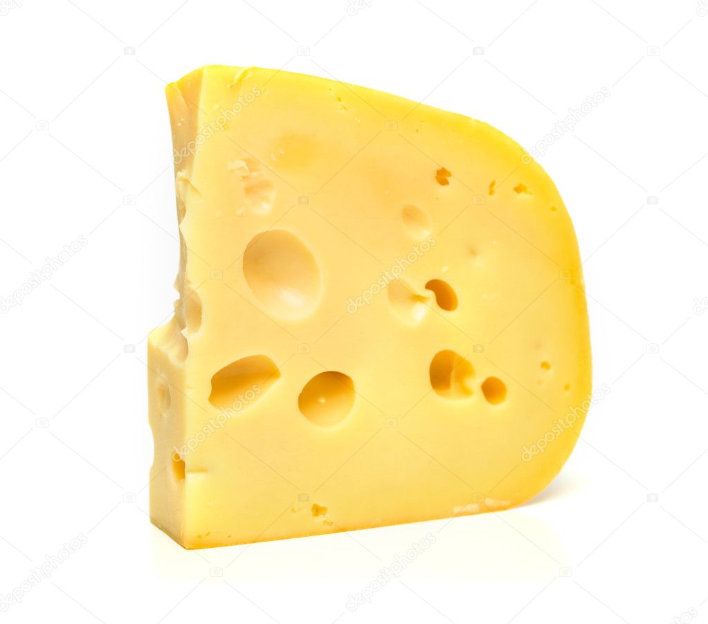 Isolated tasty cheese