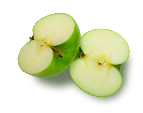 Isolerade gröna äpplen med urklippsbana — Stockfoto