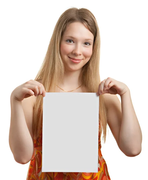 Tonåring med ett vitt ark — Stockfoto