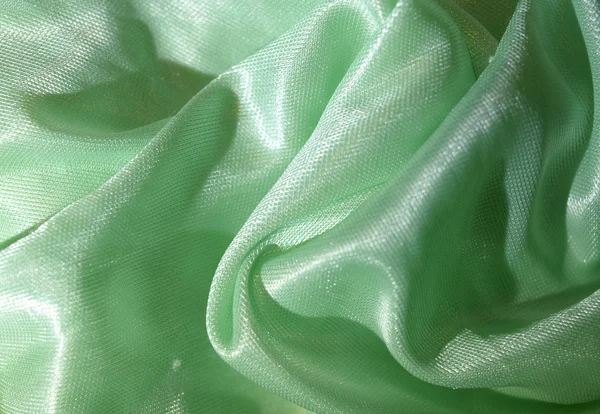 绿色的光滑织物 — 图库照片
