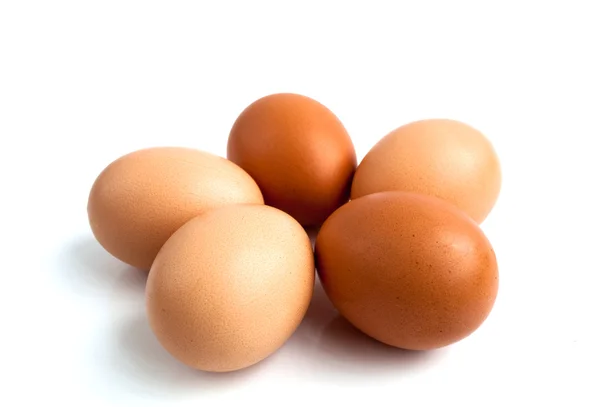 П'ять яйця — стокове фото