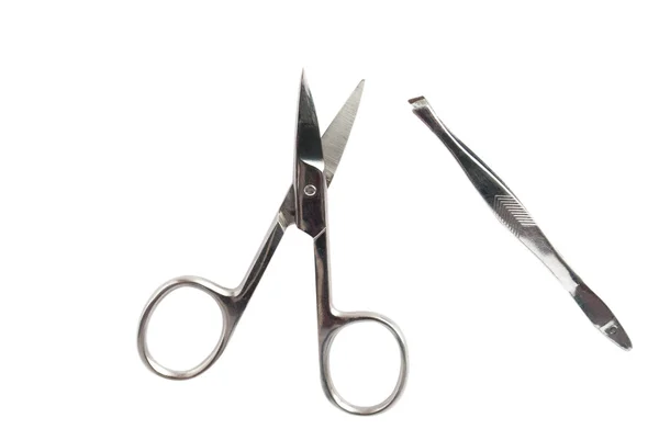 Cuticle scissors and tweezers — Stock Photo, Image