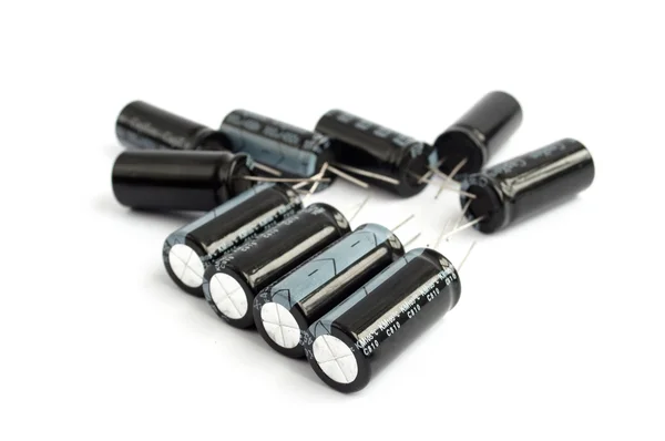 Black capacitors — Stock Photo, Image