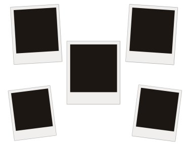 Five blank photo isolated on white clipart