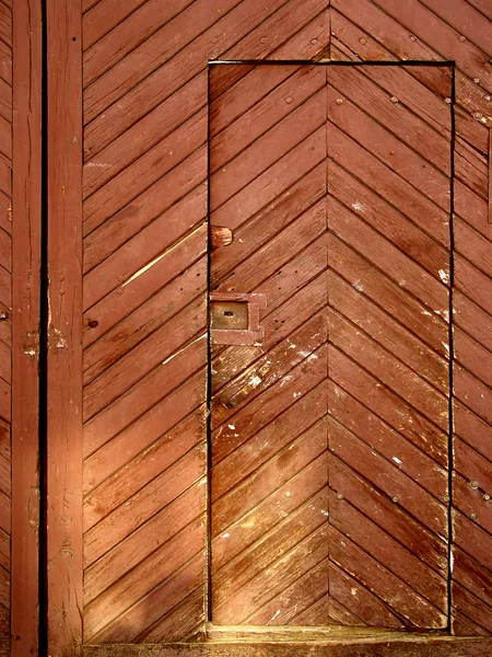 Vintage houten deur onder de avond su — Stockfoto