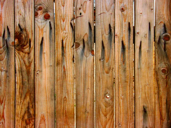 Деревянный забор с ржавыми ногтями — стоковое фото