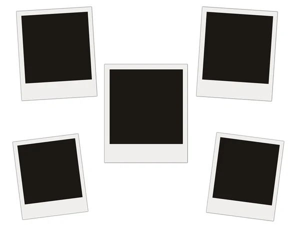 Five blank photo isolated on white — Stock Photo, Image