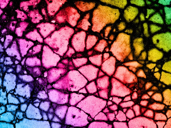 Cracked cement background with colorful — Stock Photo, Image