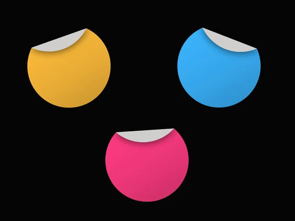 Three colored stickers — Stock Fotó