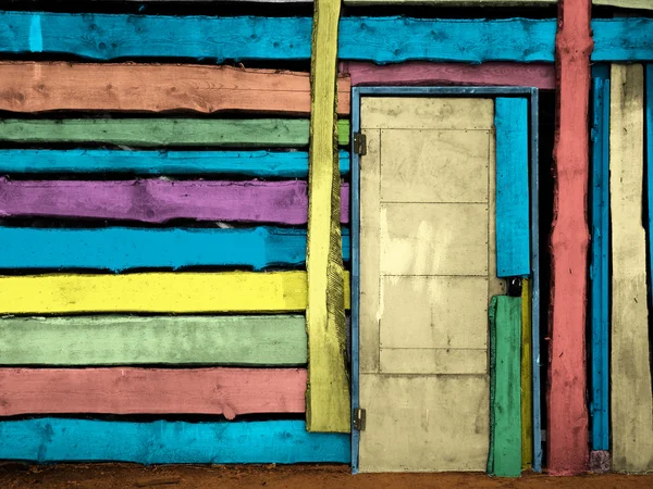 Colorful vintage wooden door — Stock Photo, Image