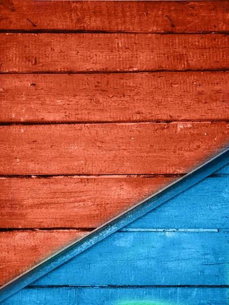 빈티지 빨강 및 파랑 판자 배경 — 스톡 사진