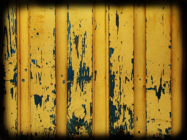 Sztuka troska drewniane niebieski i żółty — Zdjęcie stockowe