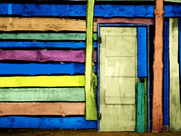 Colorful vintage wooden door — Stock Photo, Image