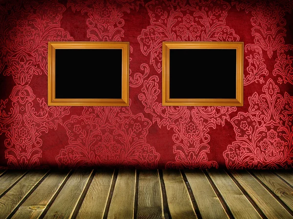 赤い壁とビンテージ ルーム — ストック写真