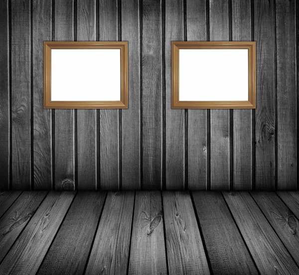 Czarno-biały pokój drewniane — Zdjęcie stockowe