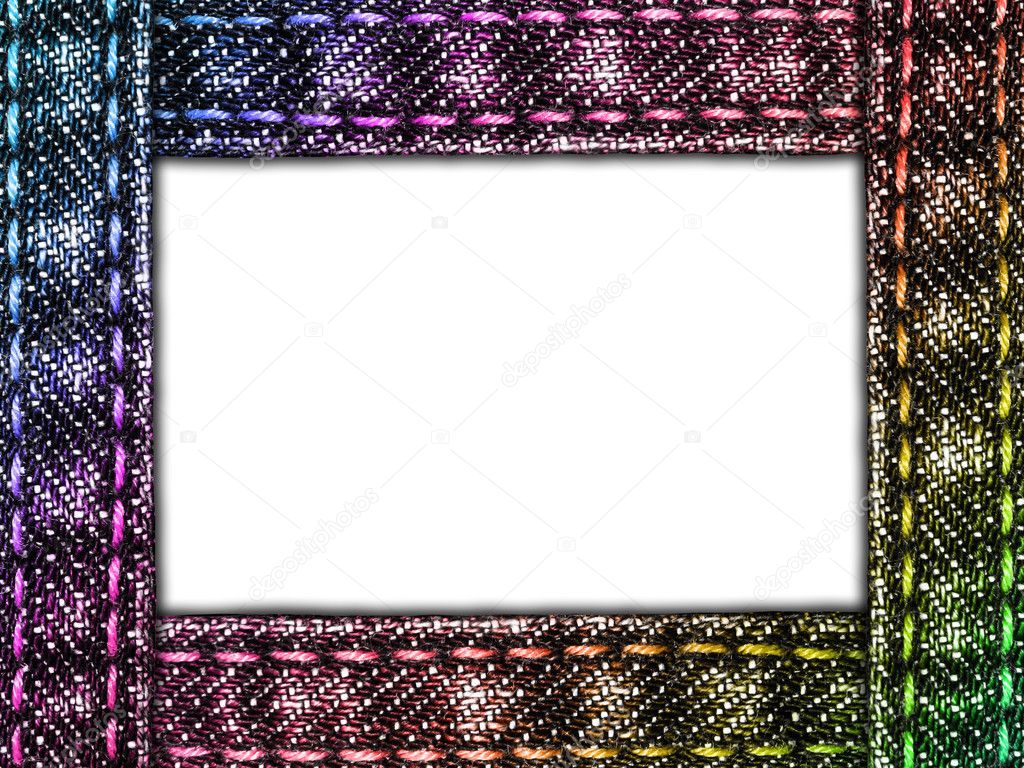 Colored jeans frame isolated on white