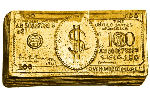 Altın 100 dolarlık banknot — Stok fotoğraf