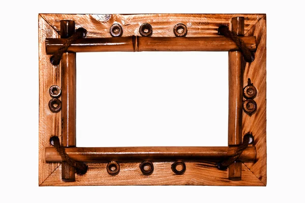 Барвиста бамбукова рамка ізольована на білому — стокове фото