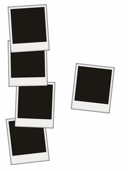 Five blank photos isolated on white — Stock Photo, Image