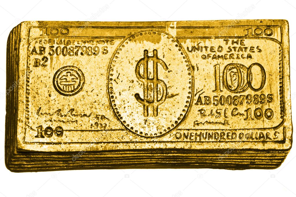 Golden 100-dollar bill