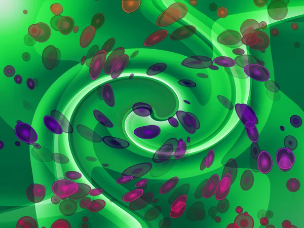 Green bubble twirl background — Stock Photo, Image