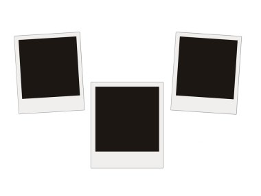 Three blank photos isolated on white clipart