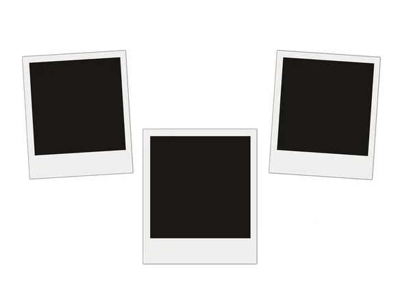 Три порожні фотографії ізольовані на білому — стокове фото