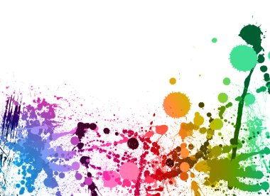Colorful paint splashes background
