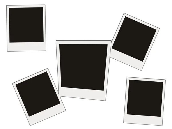 Five blank photos isolated on white — Stock Photo, Image