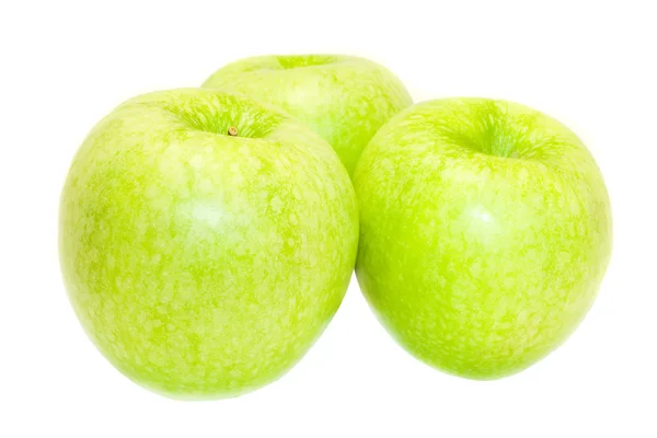 Grüne Äpfel isoliert auf weiß — Stockfoto